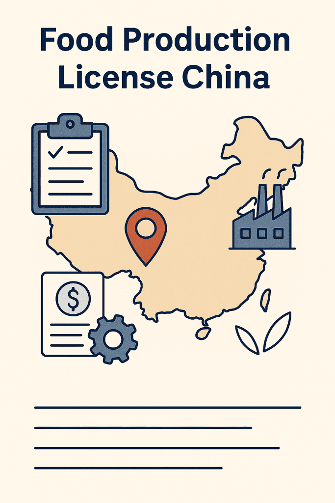 Food Production License China: What Foreign Manufacturers Must Know in 2026 Food Production License China regulatory infographic with compliance steps