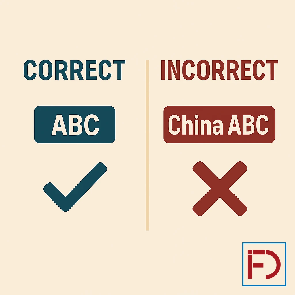 Foreign company naming rules in China