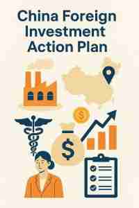 Clean, professional cover visual highlighting the China Foreign Investment Action Plan for executives.