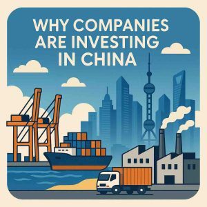why companies are investing in China—modern skyline, port cranes, and logistics hub