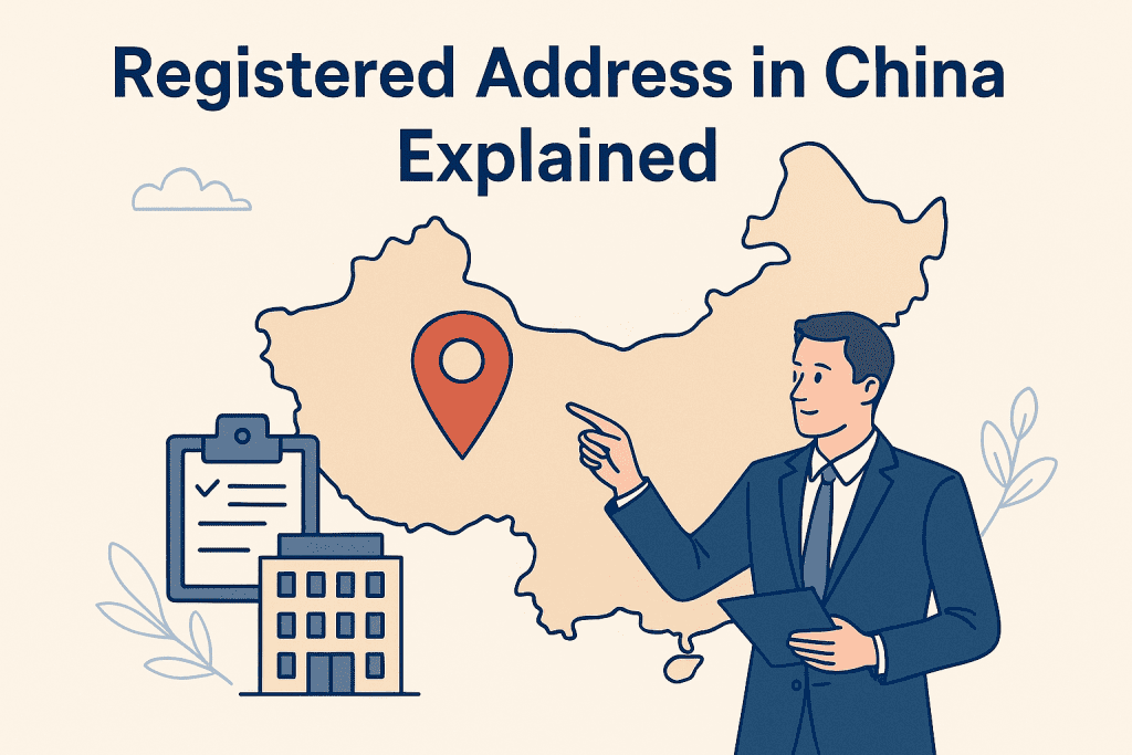 Business professionals evaluating requirements for a registered address in China