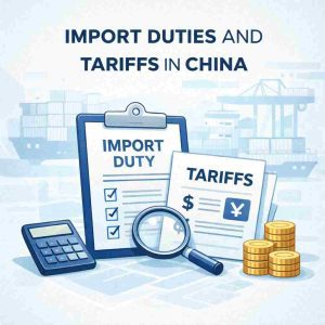 China import duties and tariffs overview showing customs documents, tariff calculation, and compliance review